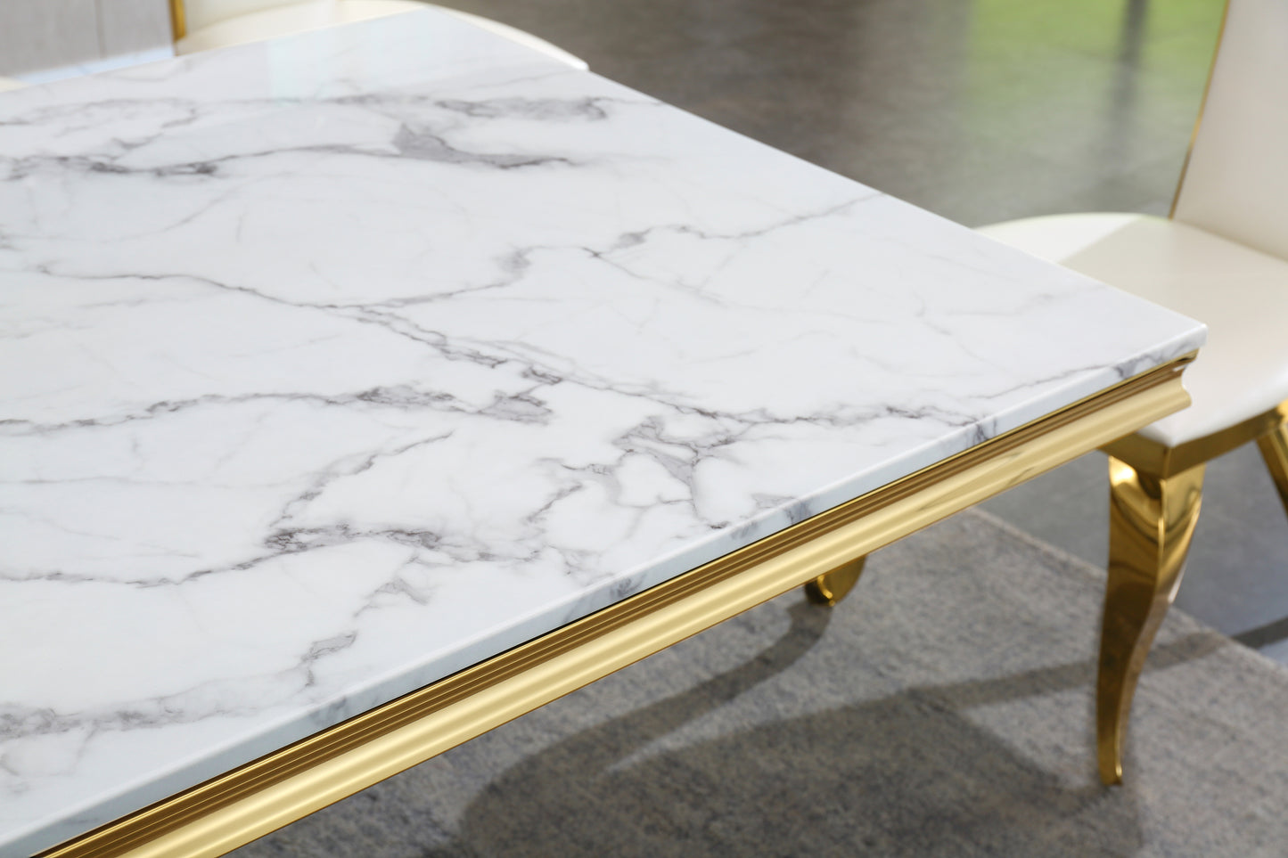 Golden Reflections Marble Dining Table