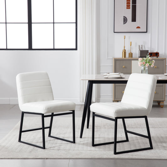 Bibi Dining Chairs with Metal Legs (Set of 2) - Cream