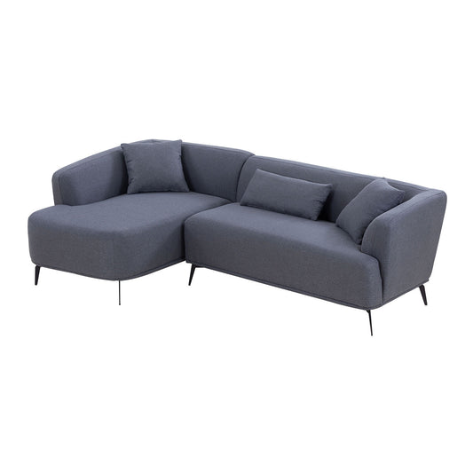 Elegant Comfort L-Shape Lounge Sofa - Dark Gray