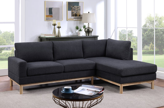 Anisa Sectional Sofa with Right-Facing Chaise - Black