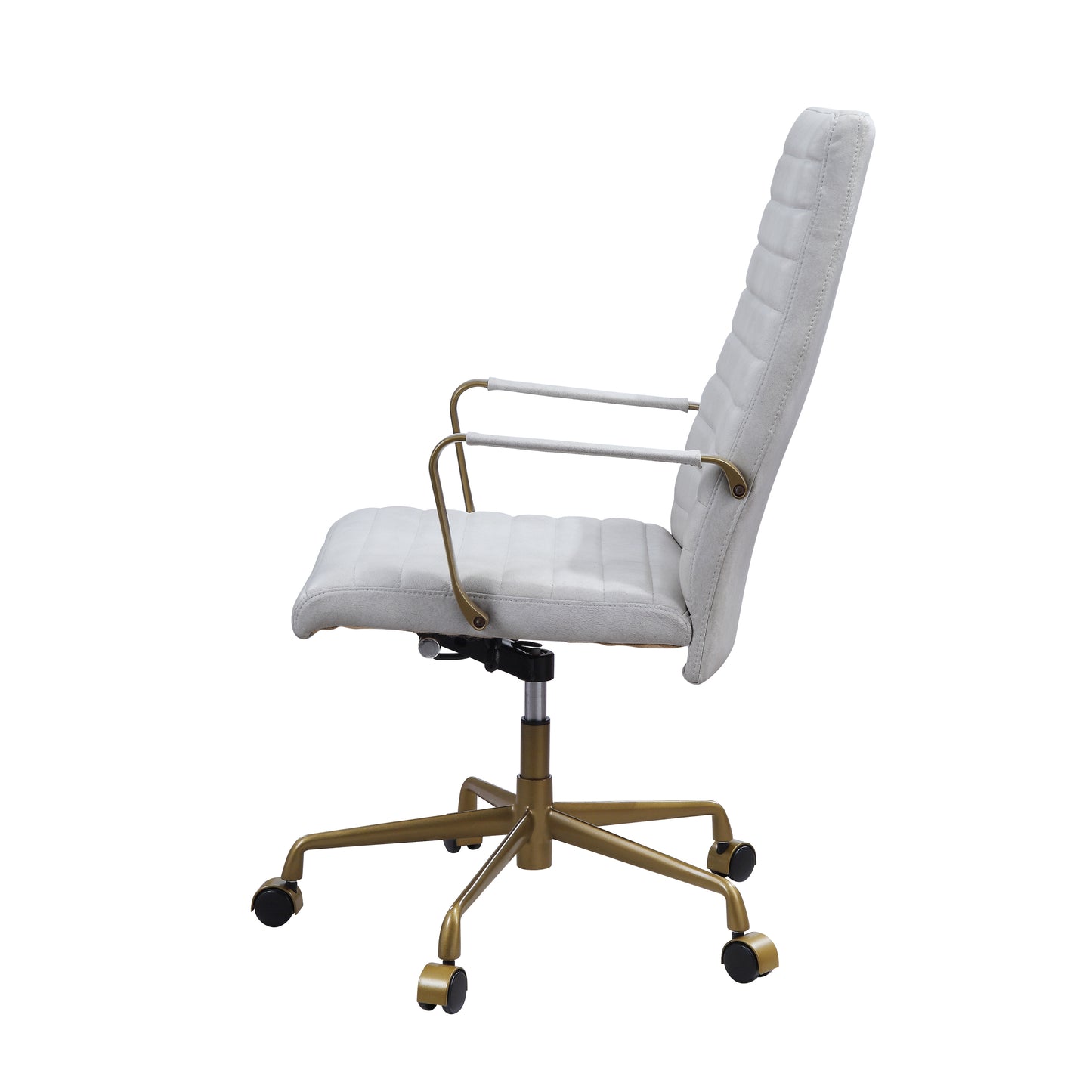 Vintage White Top Grain Leather Office Chair