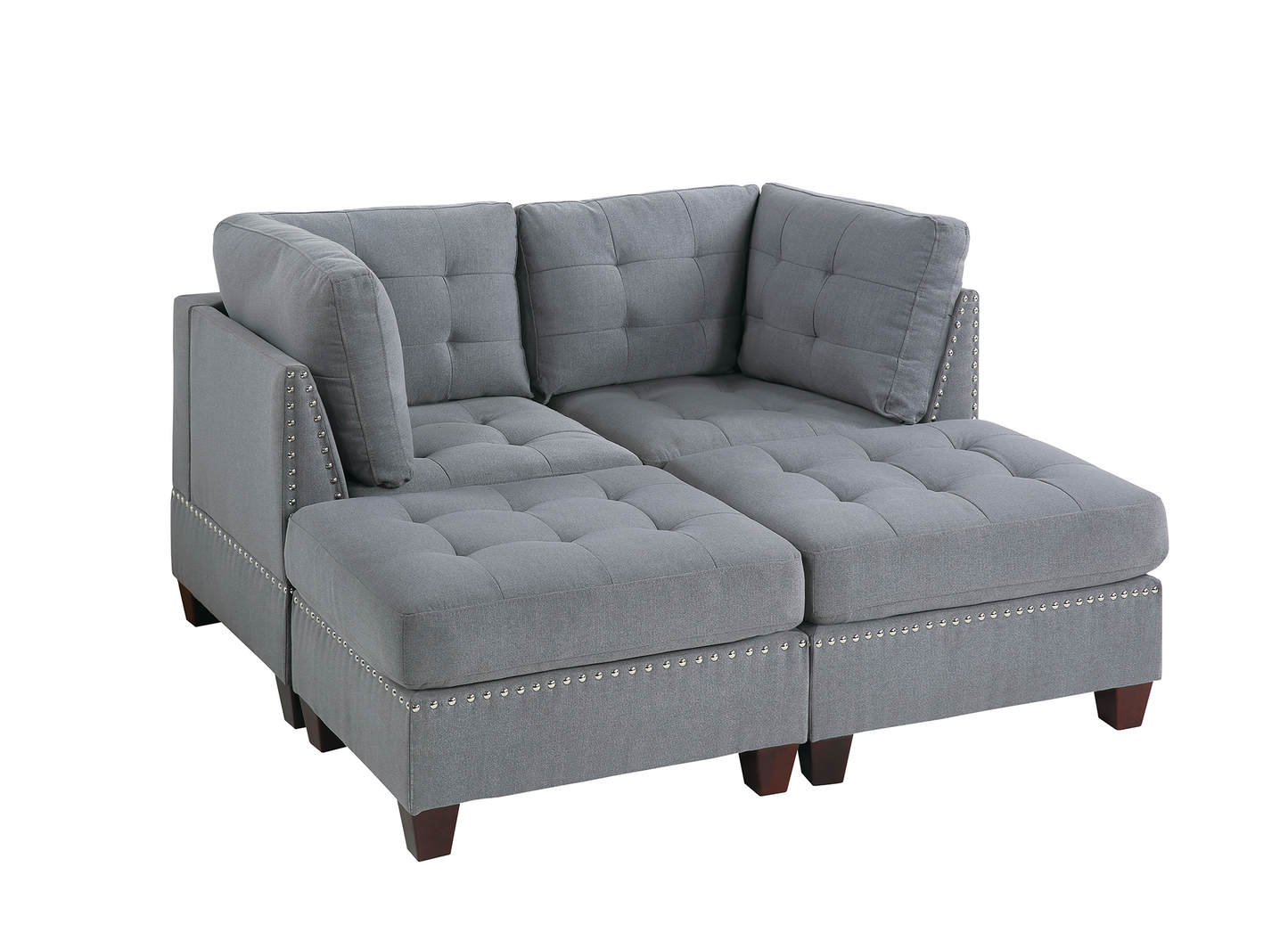 Lyra 4 Pcs Modular Sofa Set   1 - Gray