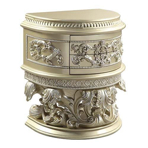 Vatican Nightstand - Champagne Silver