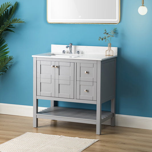 Tomson  36"  Single Bathroom Vanity Set - Gray