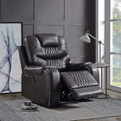 Braylon PU Recliner - Magnetite