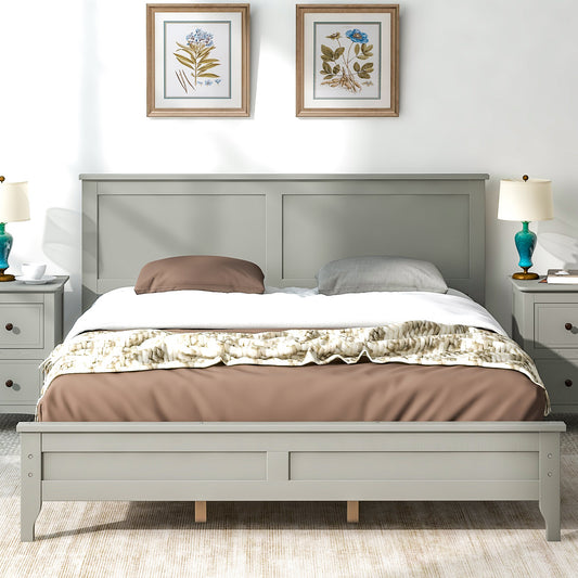 Miller Queen Size Platform Bed Frame - Gray