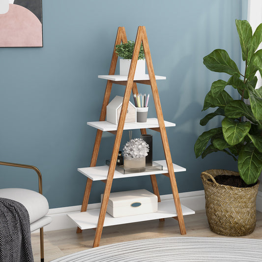 Bamboo Haven Ladder Bookshelf