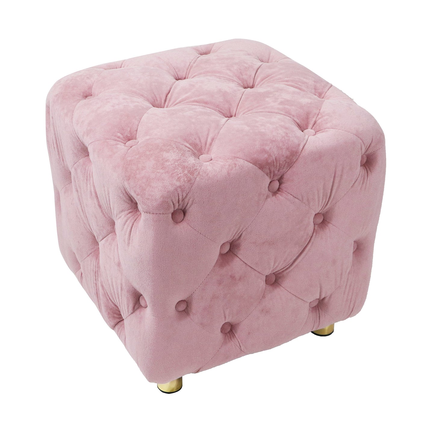 Velvet Upholstered Vanity Seat - Pink