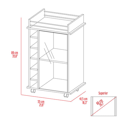 Savannah 6-Bottle 3-Shelf Bar Cart - Espresso