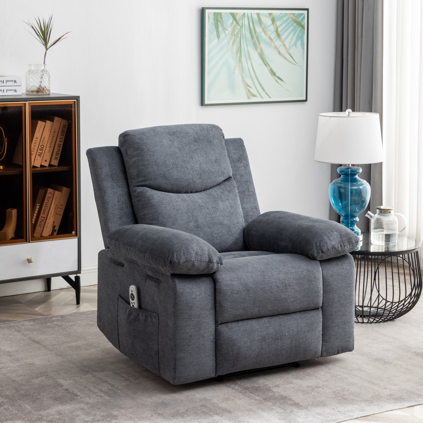 Aether Power Recliner Chair with Adjustable Massage Function - Dark Gray