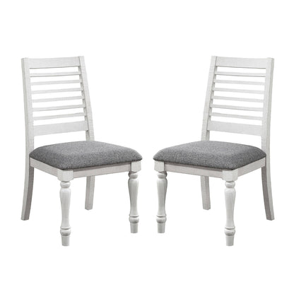 Vega Padded Fabric Dining Chairs (Set of 2) - Antique White