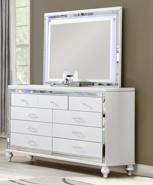 Sterling Mirror Framed Dresser White