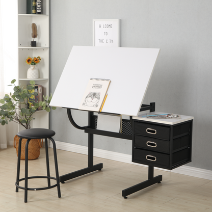 Artisan Drafting Studio with stool and 3 drawers