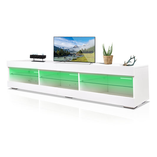 Bruso LED TV Stand Entertainment Center - White