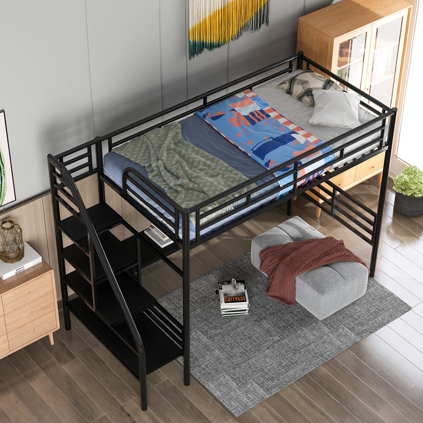 ElevateDesk Twin Metal Loft Bed Frame