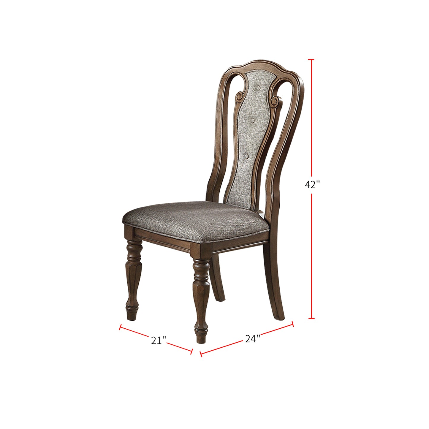 Elegant Comfort Dining Chairs -Mocha Mist- Set of 2