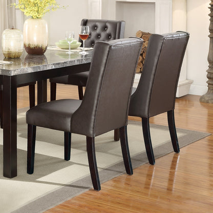 Elegant Espresso Tufted Dining Chairs