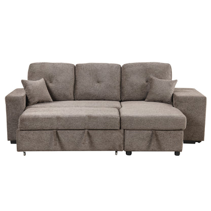 Knox Charcoal Reversible Sleeper Sectional Sofa Bed