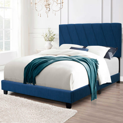 Merson Queen Size Platform Bed with Adjustable Height - Blue