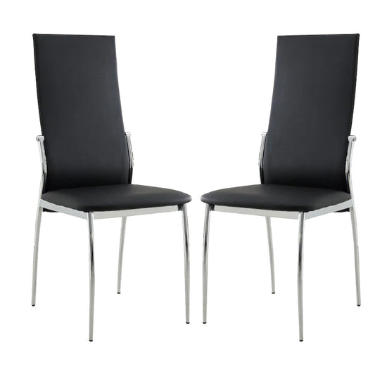 Larson Leatherette Dining Chairs (Set of 2) - Black