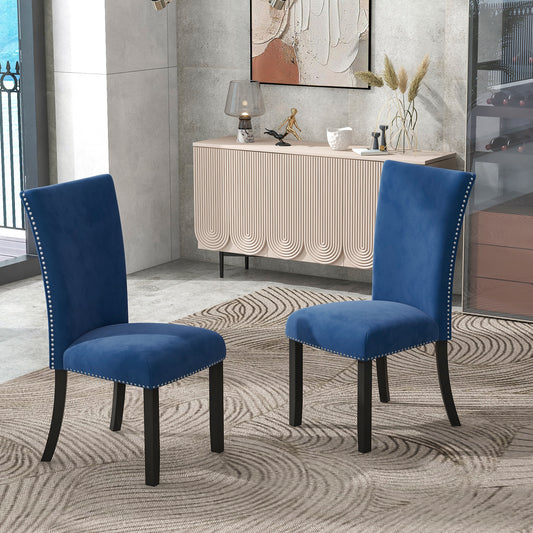 Divina Velvet Dining Chairs (Set of 2) - Blue