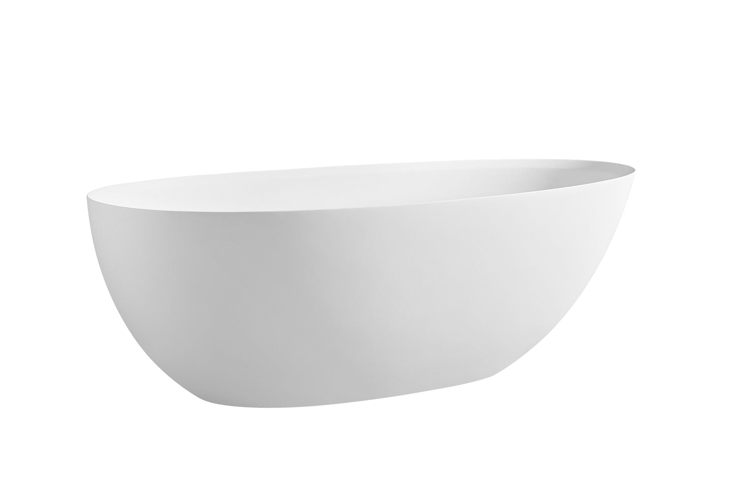 Relaxa 71" Solid Surface Freestanding  Bathtub  -  Matte White