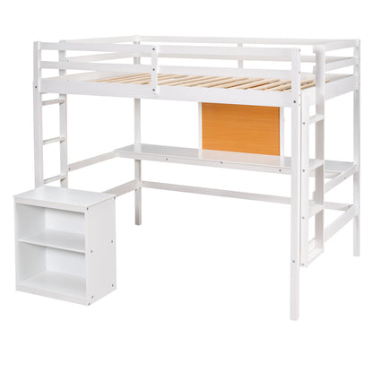 Oma Full Size Loft Bed with Desk and Storage