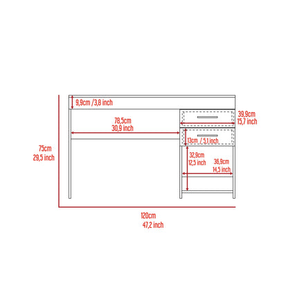 Berkeley 1-Shelf 2-Drawer Computer Desk - Light Grey