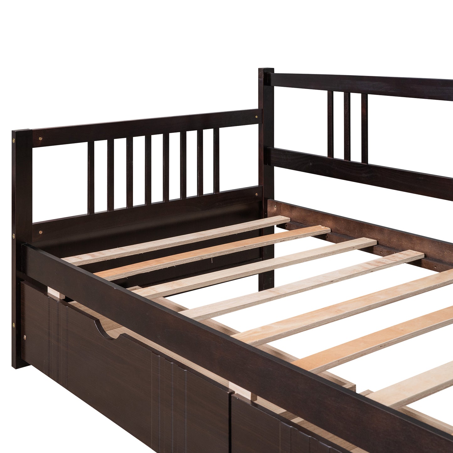 Lex Full Size Wooden Daybed with Twin Size Trundle - Espresso