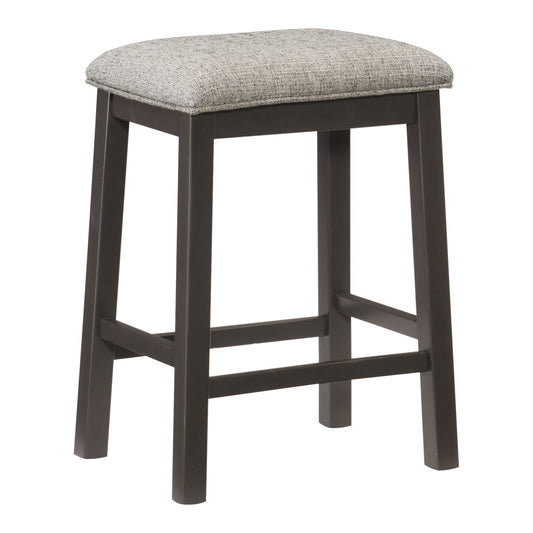 Fabric Padded Seat Counter Height Stool - Gray Set of 2