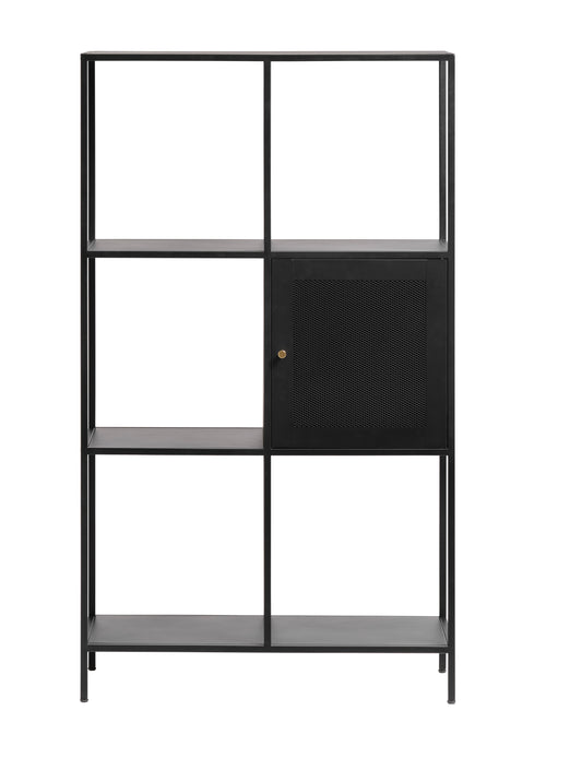 Noir I Metal Mesh Door  Storage Bookcase