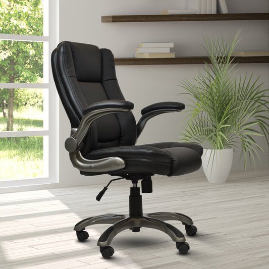 Flex Executive Office Chair with Flip-up Arms - Black