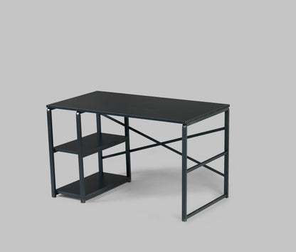 Sage Black Metal Frame 47" Wooden Top Computer Desk -  Black