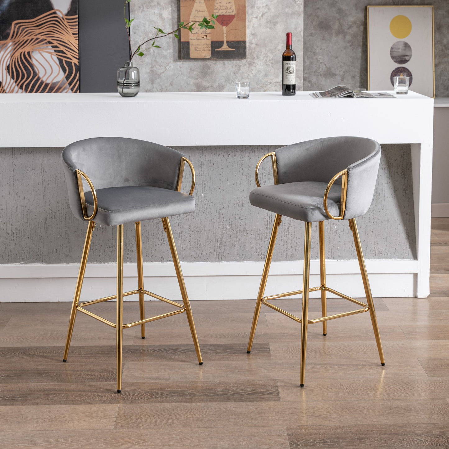 Sip Bar Stools 30 Inch - Gray  Set of 2