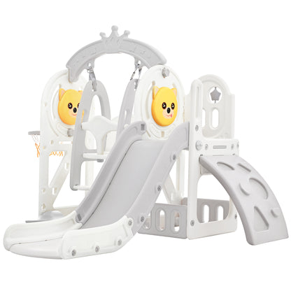 Playful Toddler Slide and Swing Set 5 in 1 - Grey