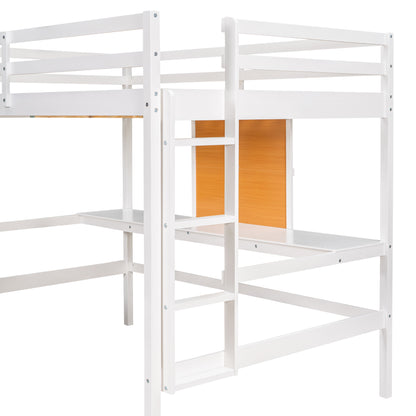 Oma Full Size Loft Bed with Desk and Storage