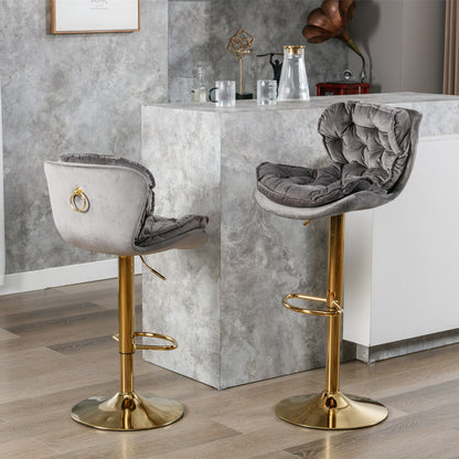 Float Swivel Bar Stools - Gray Set of 2