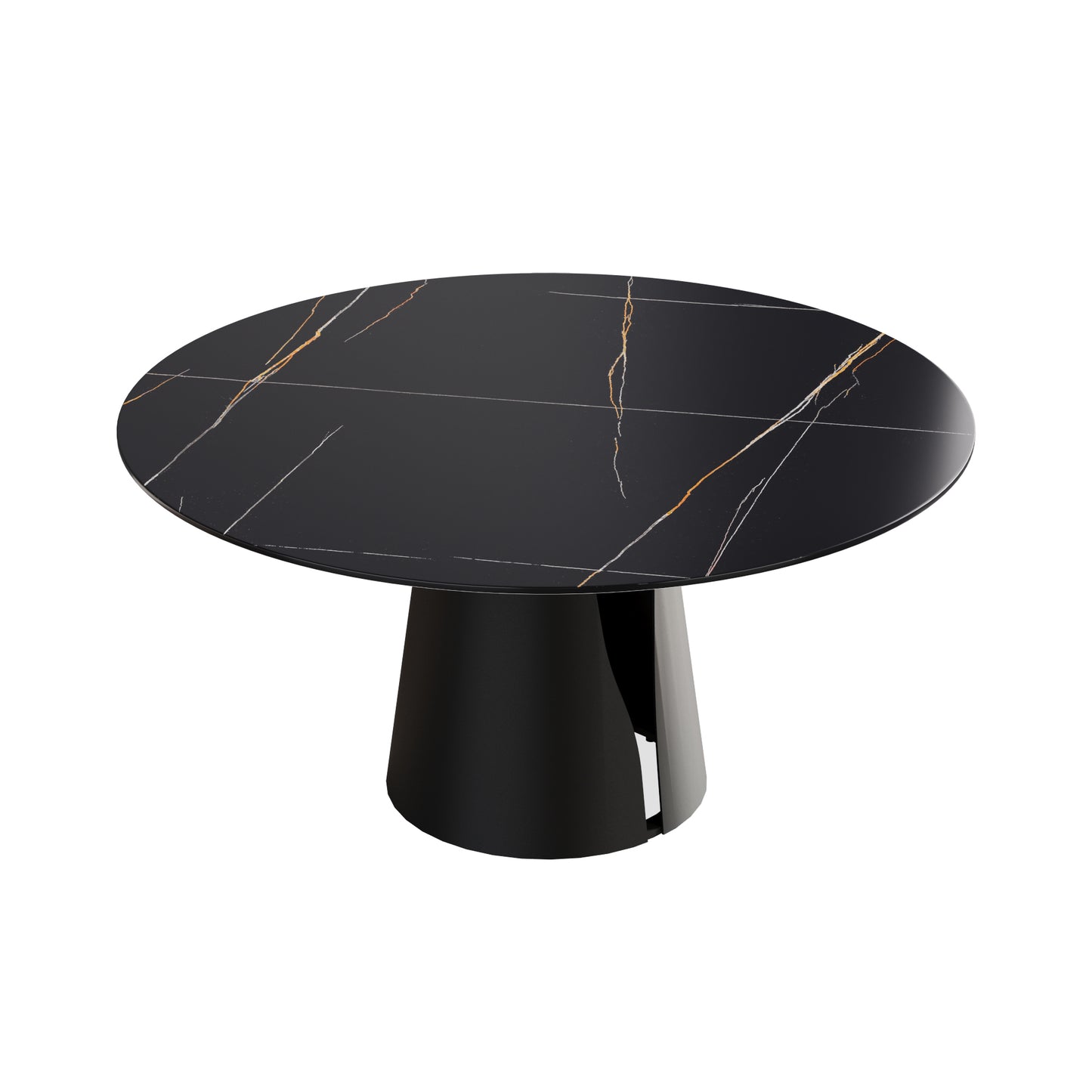 Elegant Ebony Round Dining Table