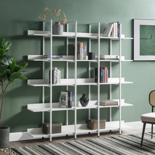 Vintage Metal Frame Bookshelf - White