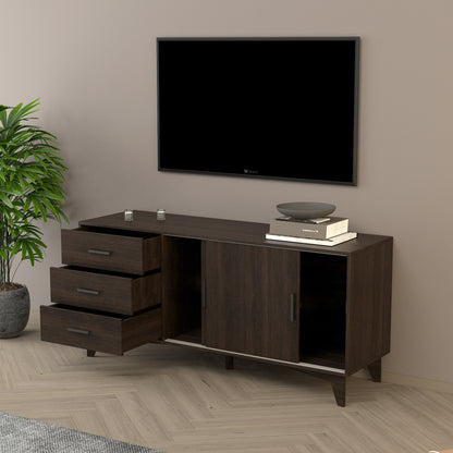 Elegant Slide TV Console in Rich Espresso