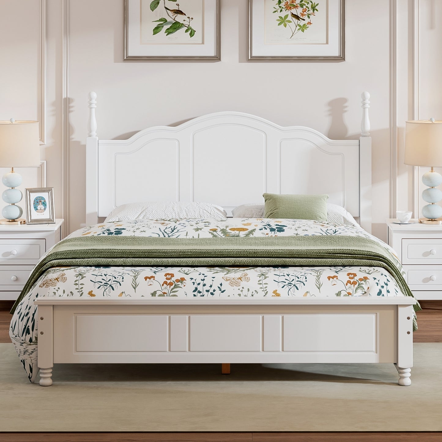 Quarto Full Size Wood Platform Bed Frame - White