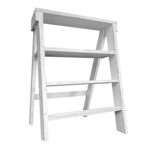 Pinewood Ladder Bookcase - White