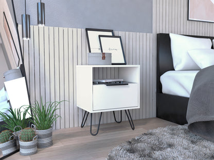 Augusta Single Door Nightstand - White