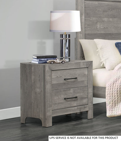 Yodi Wooden Nightstand 2x Drawers - Gray