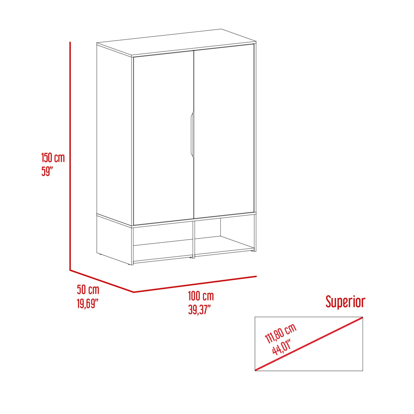 GGW 2-Shelf Wardrobe