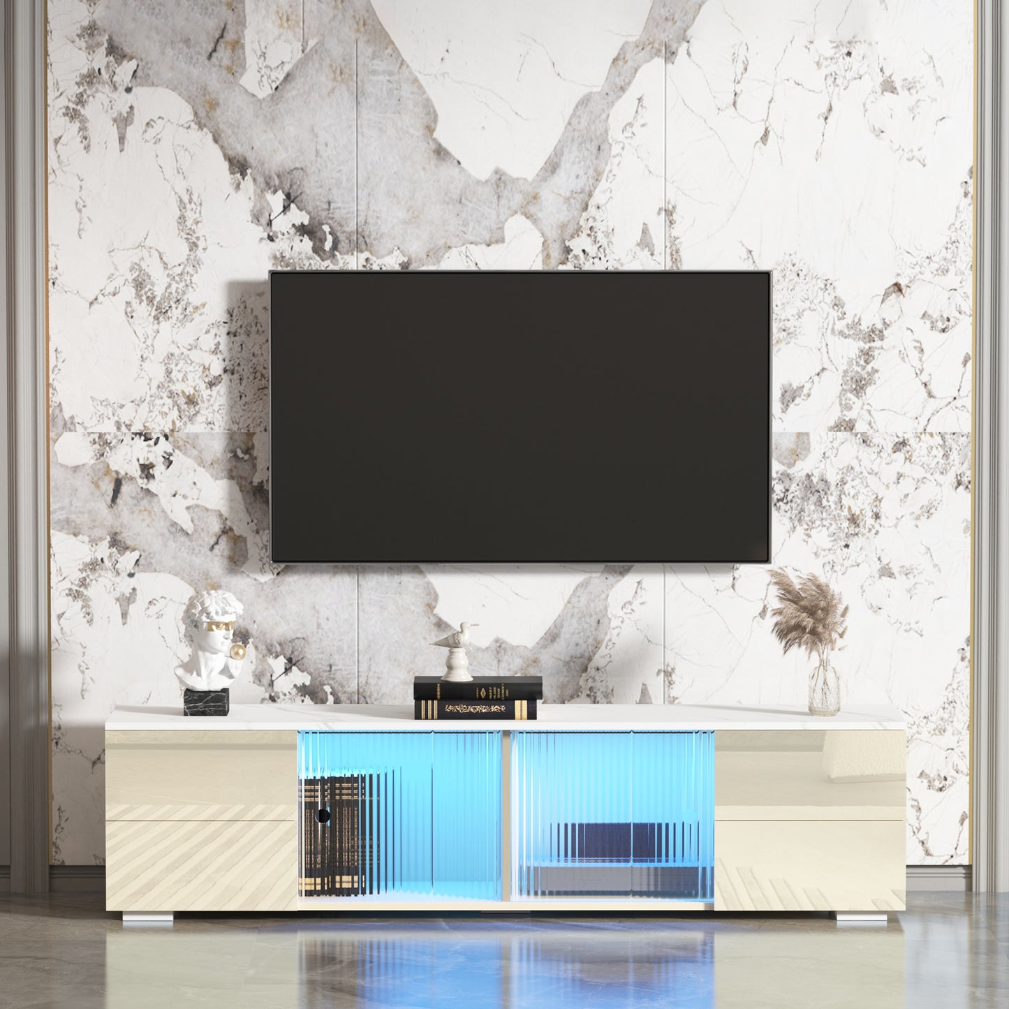 Nomad TV stand with LED remote control lights - Beige