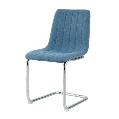 Jayro Fabric Dining Chairs with Metal Leg (Set of 4) - Blue