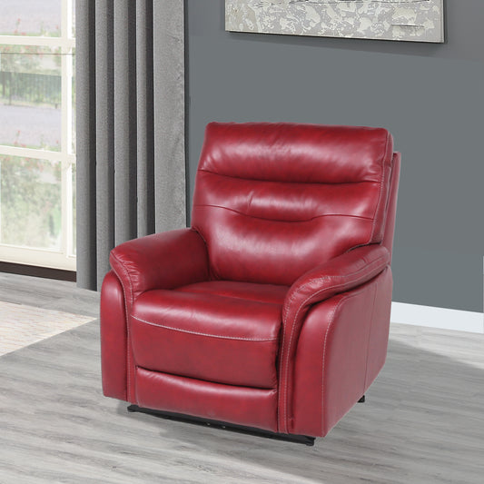 Mulu Top-Grain Leather Motion Recliner - Red