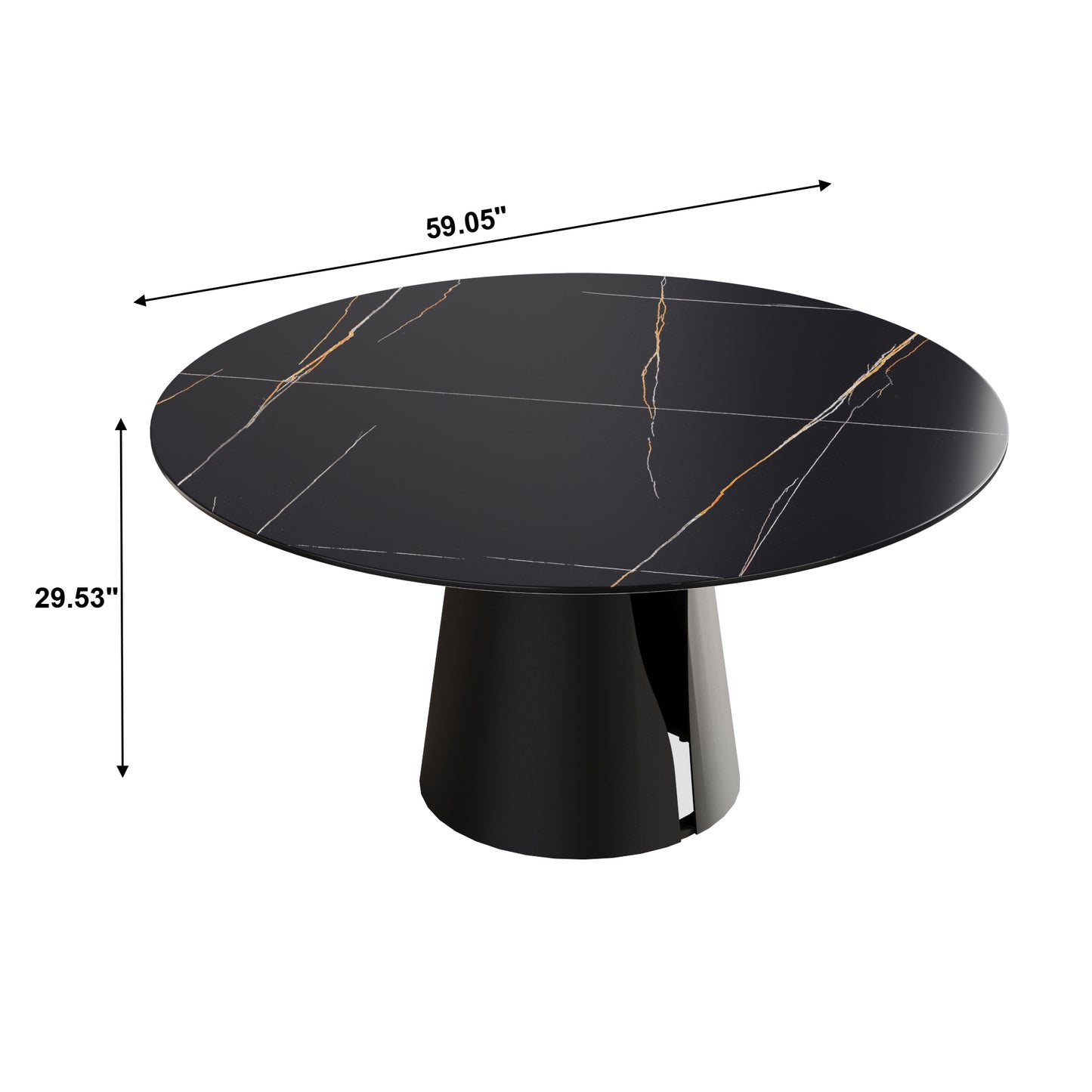 Elegant Ebony Round Dining Table