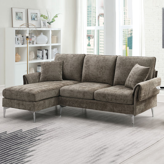 Chenille Bliss Convertible Sectional Sofa